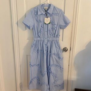 Kate Spade Blue and White Striped Shirt